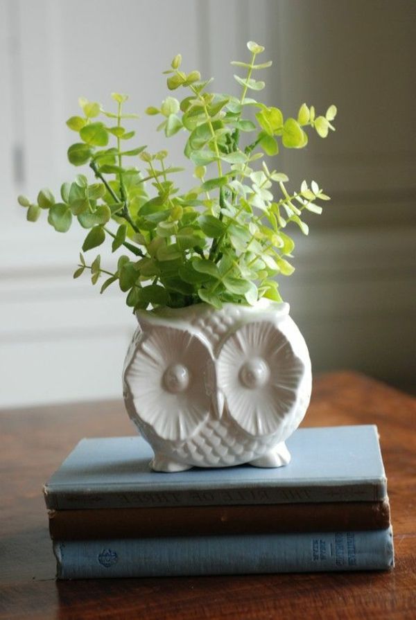 vackra blomkruka i form av en Owl Idea