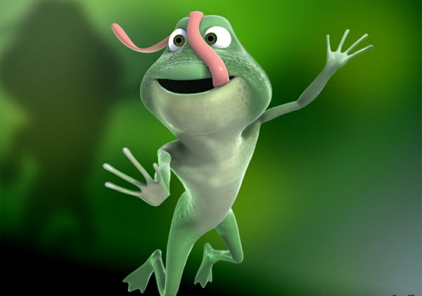 gražūs foto-of-a-frog-computer-animation-green spalvų schemos