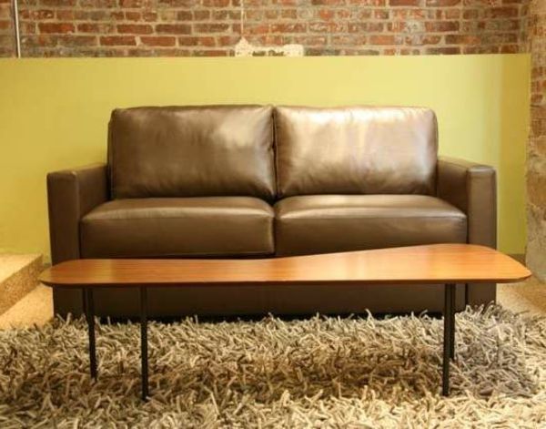 elegantiška lova sofa-of-ikea odinė danga - plytų siena