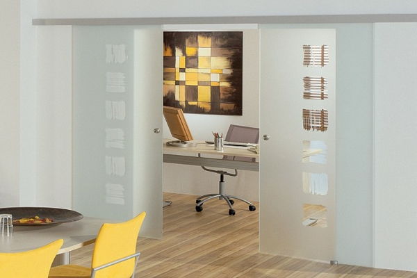 Design-usi glisante din sticla-lemn-podea de design-modern-interior