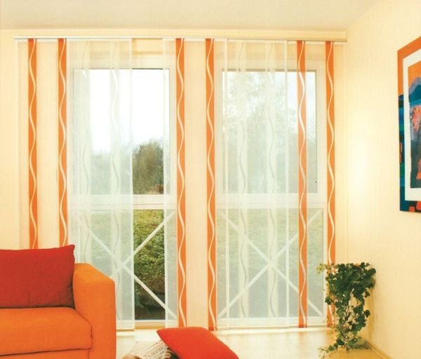 perdele-la-portocaliu-line glisante în transparent livingroom-