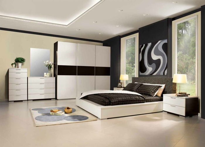 yatak odası-set-fikirler modern yatak tasarımı