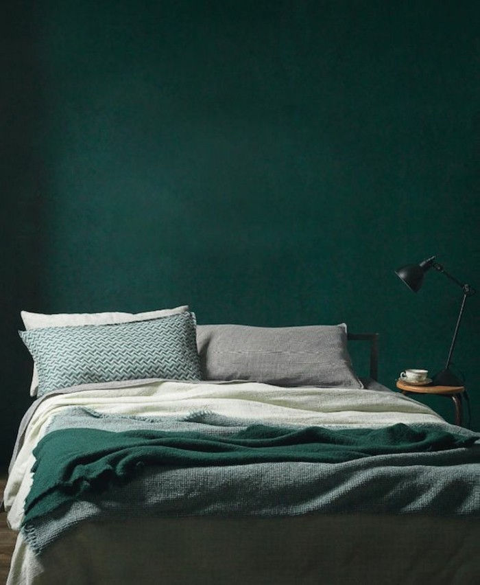spálňa-podčiarknutie-nápady-spálne múru make-zelená
