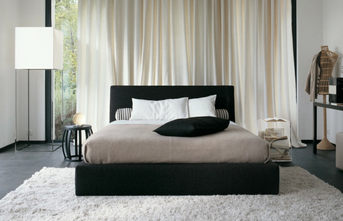 dormitor pereți-negru-alb-design