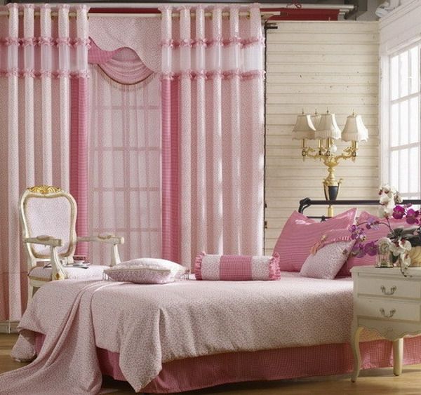 záclony spálne - veľmi originálne-dizajn-ružové odtiene