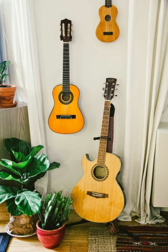 interior simples vaso guitarra planta vários tamanhos