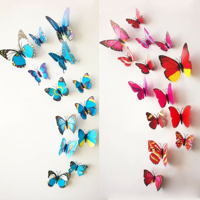 sommerfugler-deco-blå-rød-farge