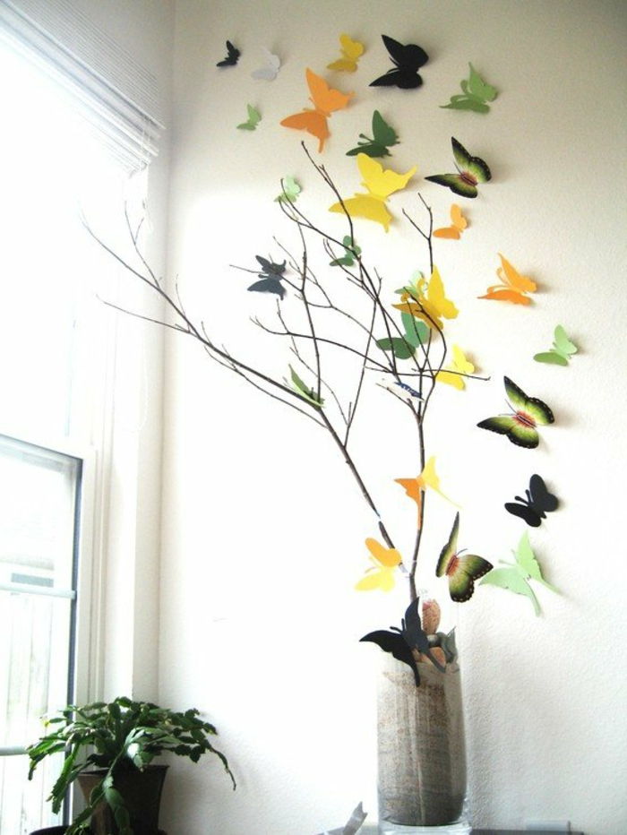 sommerfugler-Deco-mange papaiermodelle-til-vegg