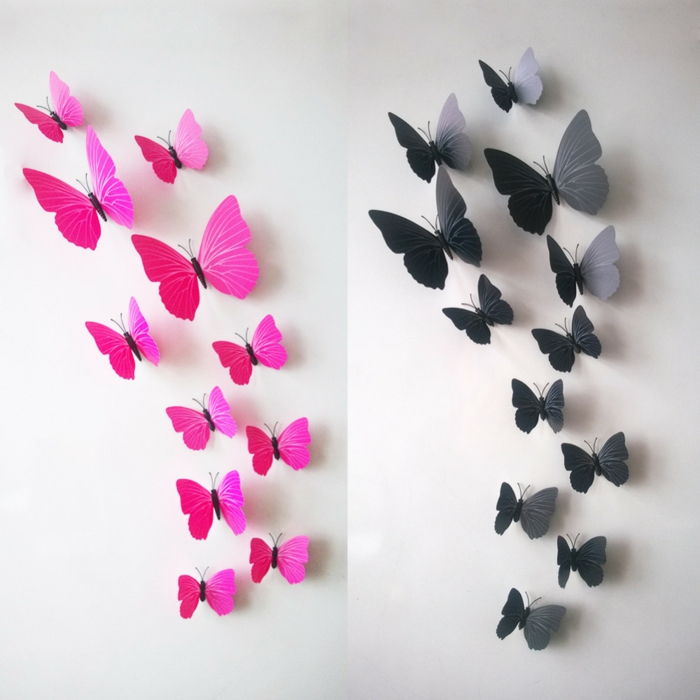 sommerfugler-Deco-zyklamenfarbe-og-svart