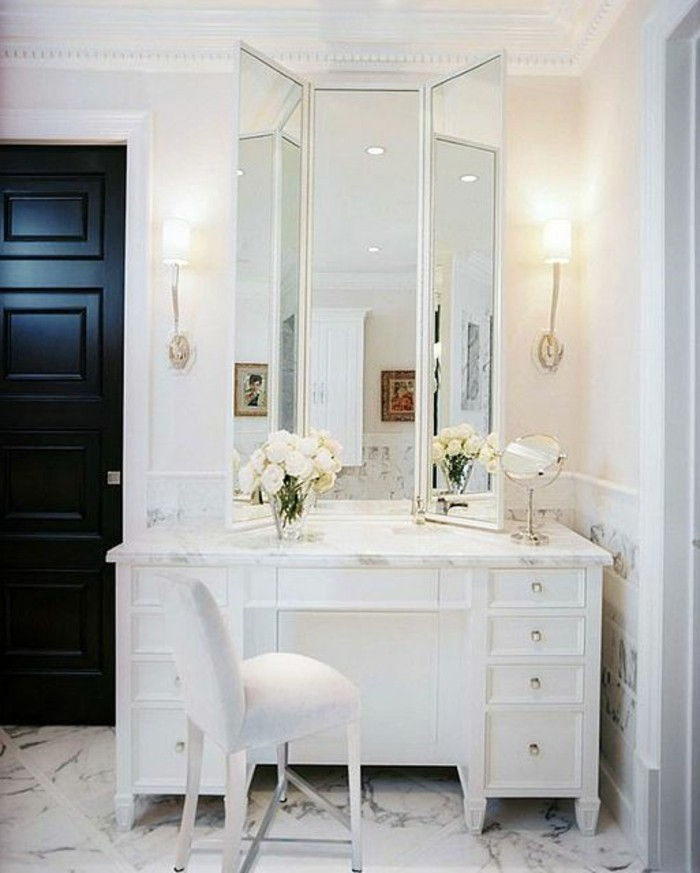toaletný stolík, toaletný stolík-s-zrkadlo-múdry ruža štvorcových zrkadlo