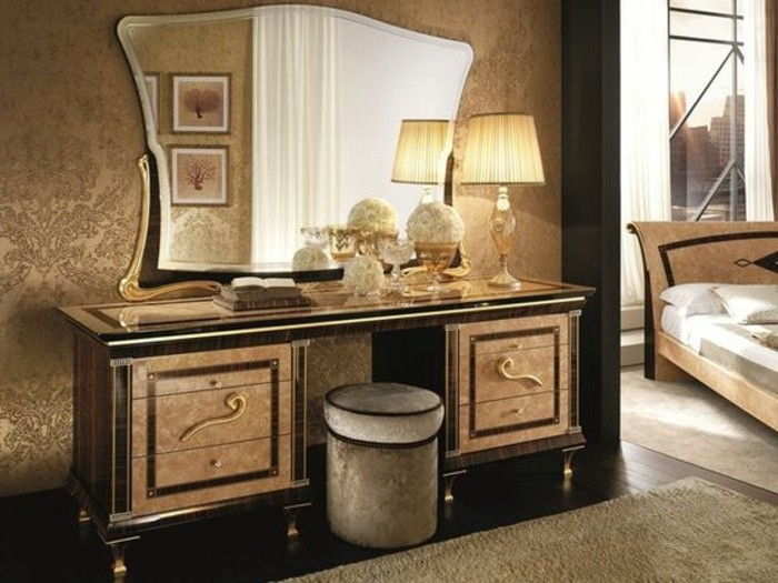 toalettbord-med-krakk-groser-speil-brun-toalettbord