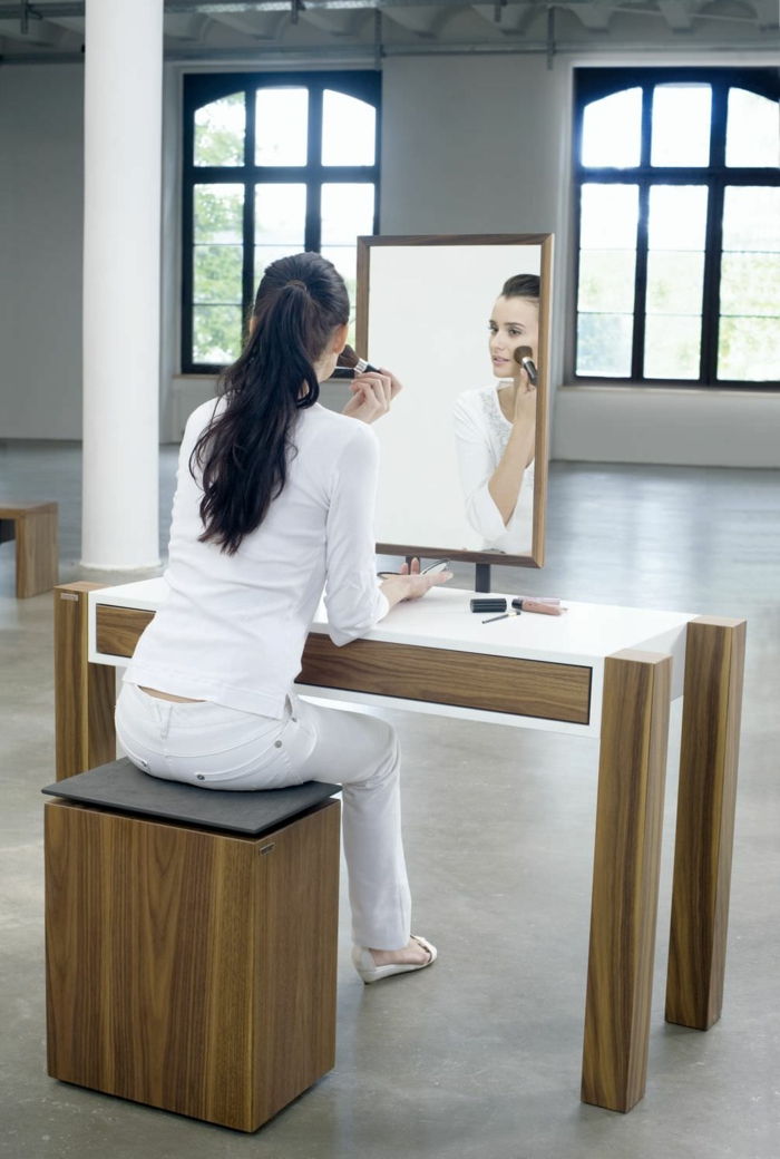 medicazione tavolo con-mirror-da-legno rettangolare