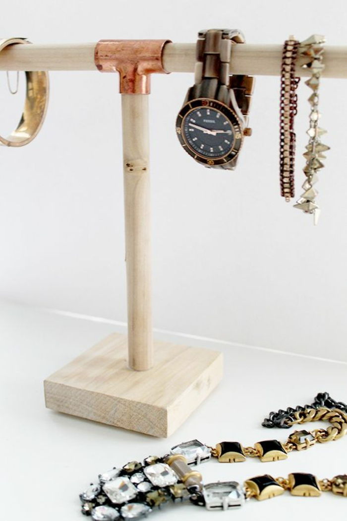 diy houten stokrek, polshorloge, armbanden, groot, ketting