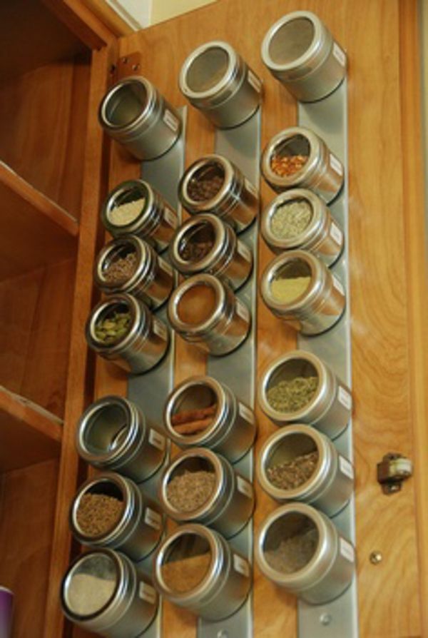 Ide for krydderoppbevaring - kabinettdørmagneter