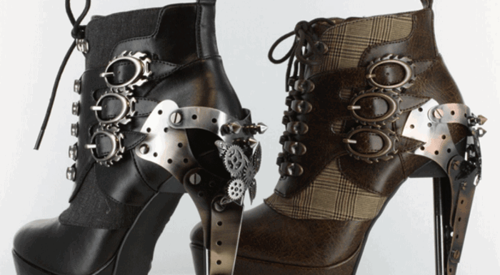 sapatos-com saltos altos-e-steampunk elementos