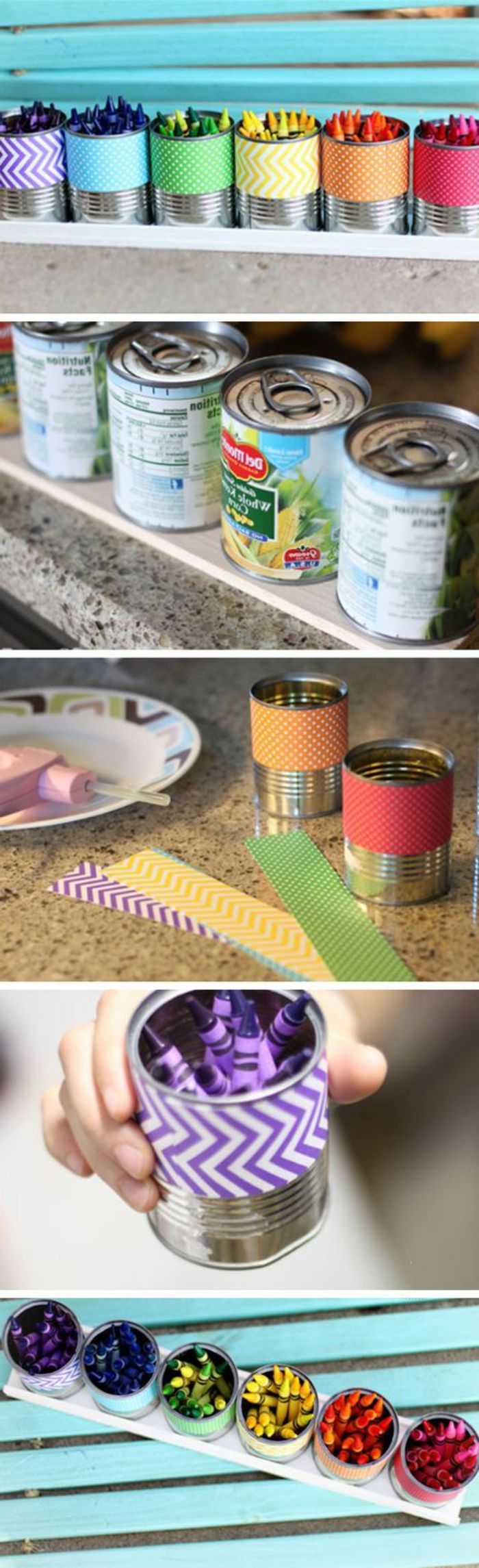 Proiect DIY ca conserve frumos drăguț consumabile școlare a crea un suport pentru creioane colorate