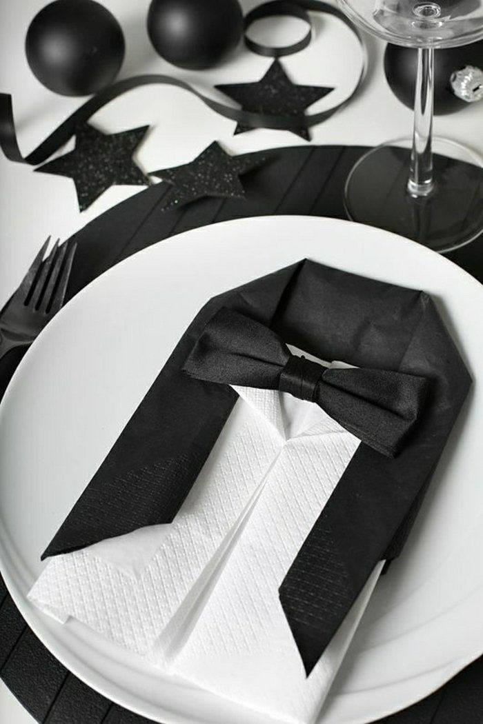 črno bel papir servieto raztegljivo v-oblike-of-obleko