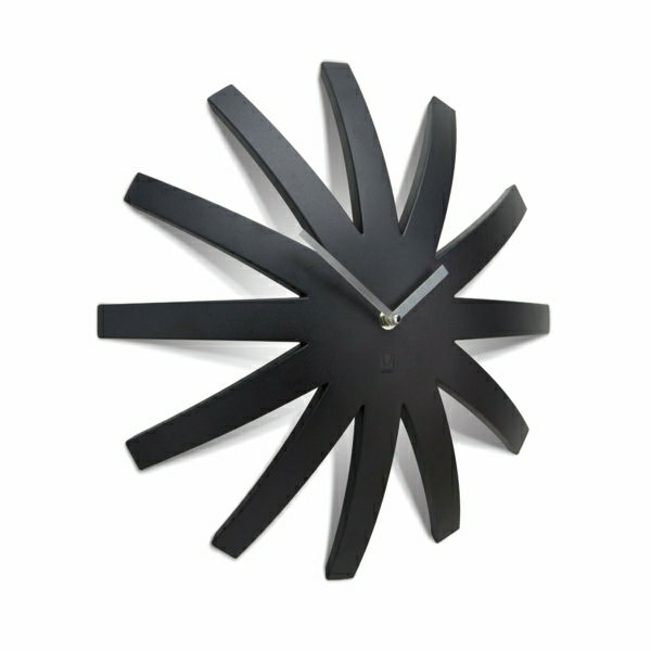 juoda-laikrodis Kūrybinis sienos dizainas-su vėsioje Sieninis laikrodis