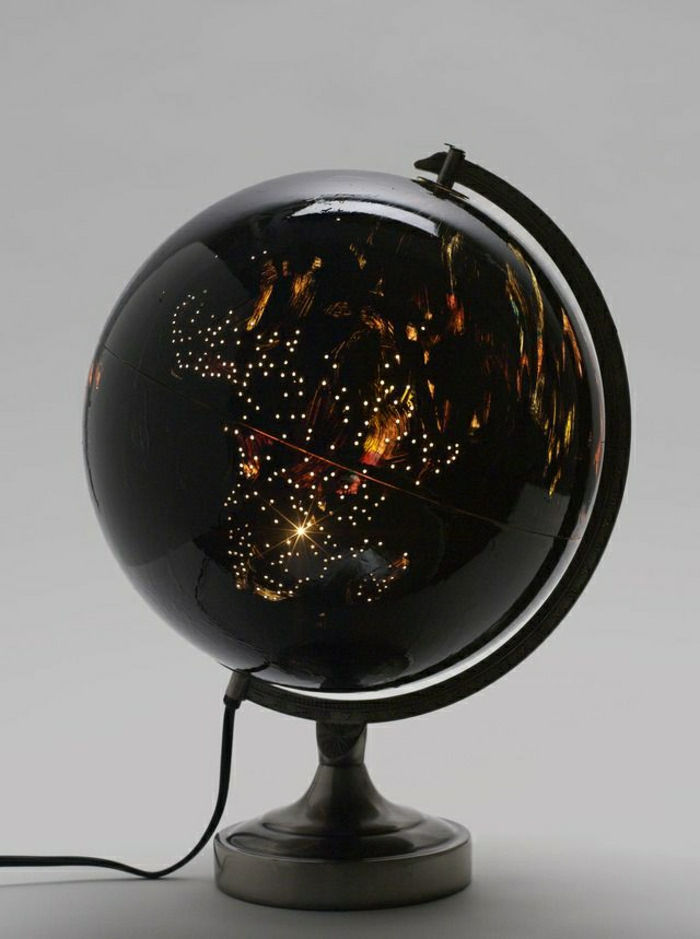 svart globus Nattbord lampe plast elegant