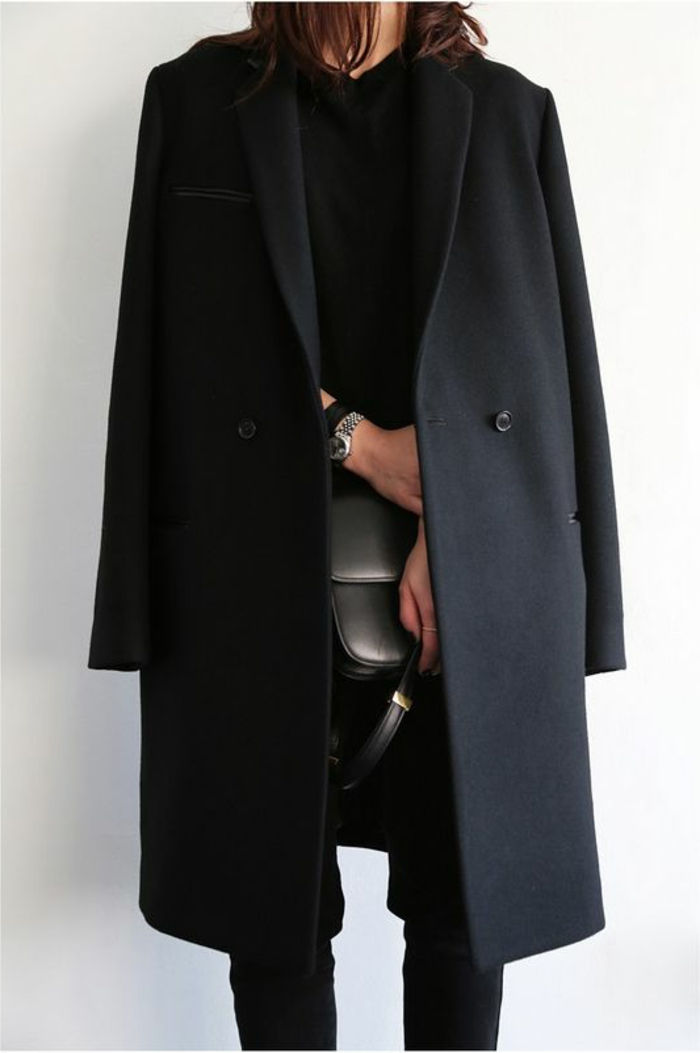 juoda aprangos elegantiškas dizainas kailis Ponios juoda