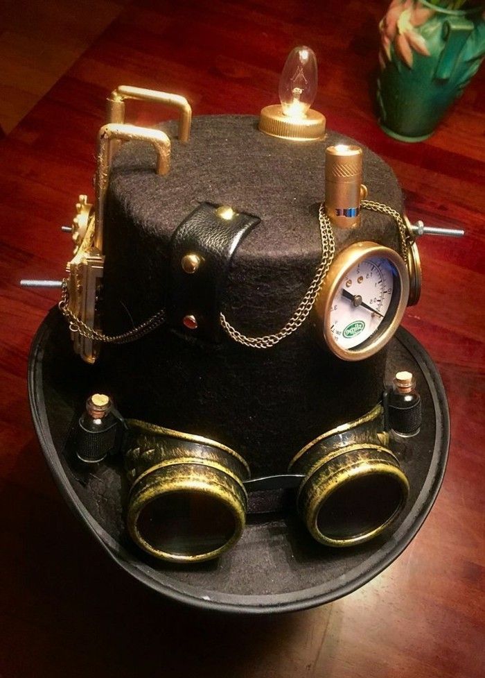 óculos de-preto-steampunk-hat com-steampunk