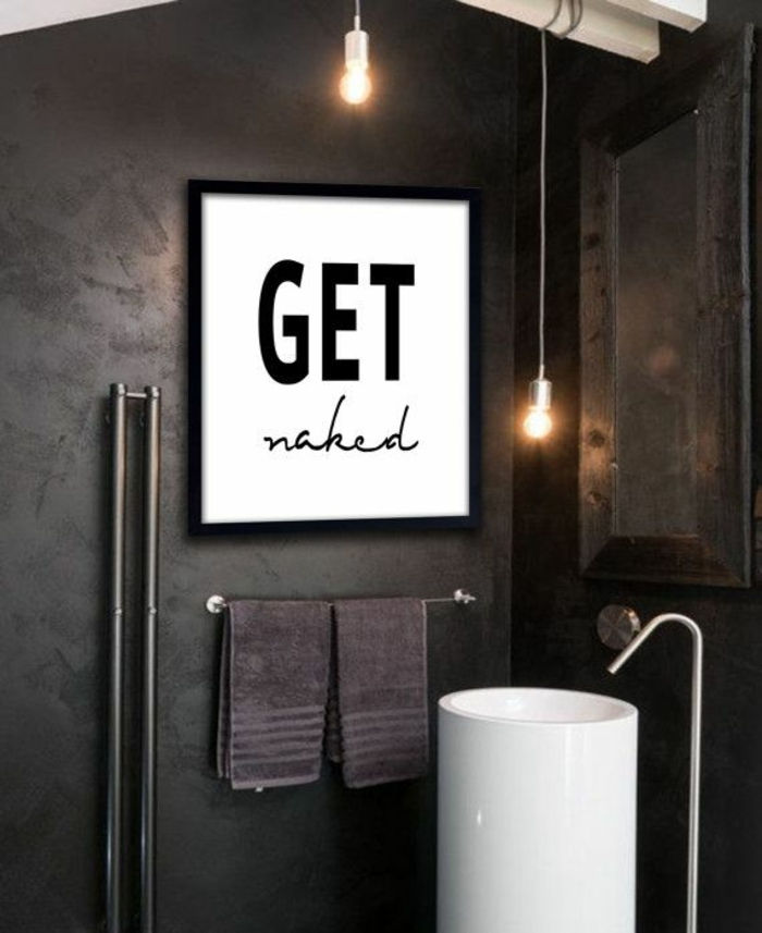 negru-baie elegantă minimalist-Get Naked Poster