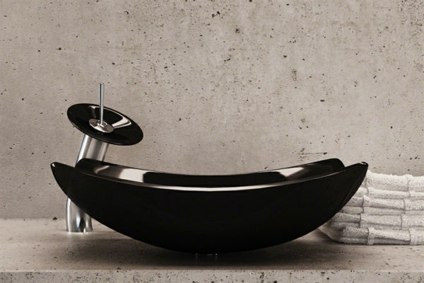 črno-umivalnik-sodobni dizajn, slaba