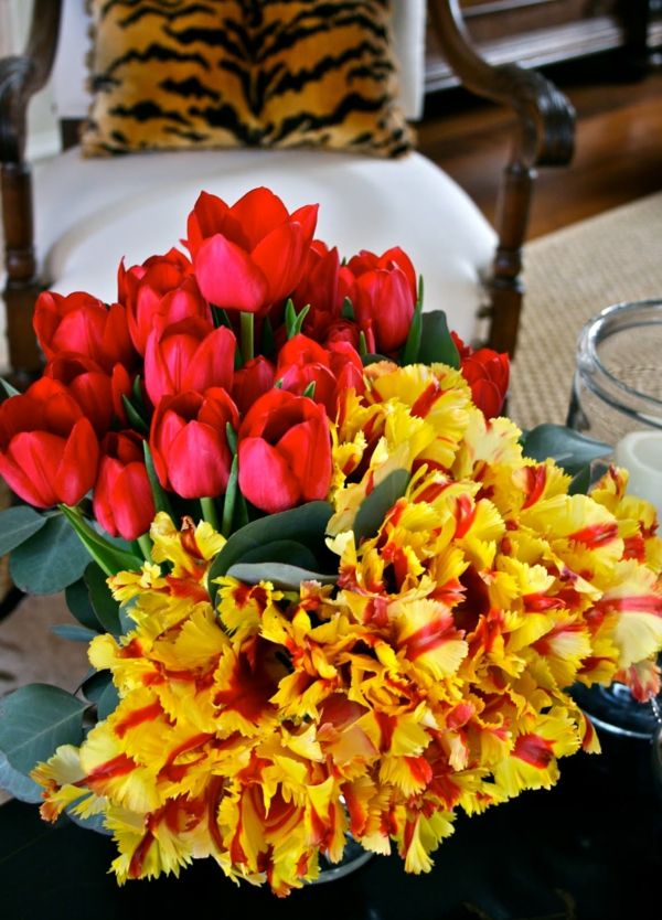 schematy bardzo koloru słodko-piękny-francusko-tulipany w dwóch