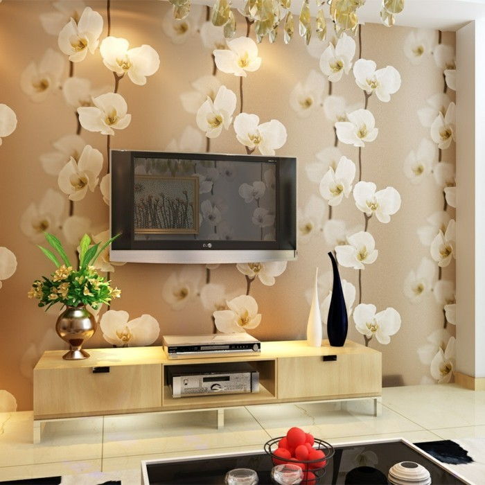 o veľmi pekný, foto tapety kvety-in-súčasný obývacia izba