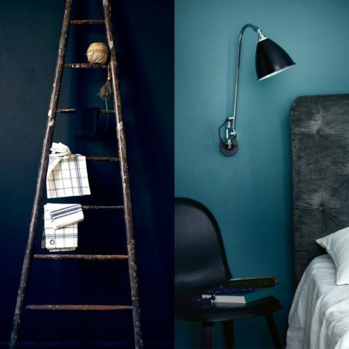 molto-nice-model-camera da letto-in-parete di colore-benzina-a-black-lampada-on-the-wall