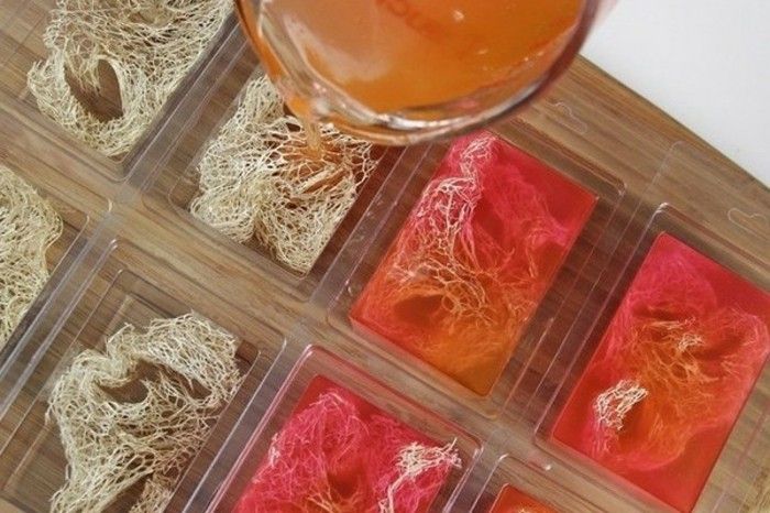 såpe-produksjon naturlige produkter-loofah svamp såpe Red såpe
