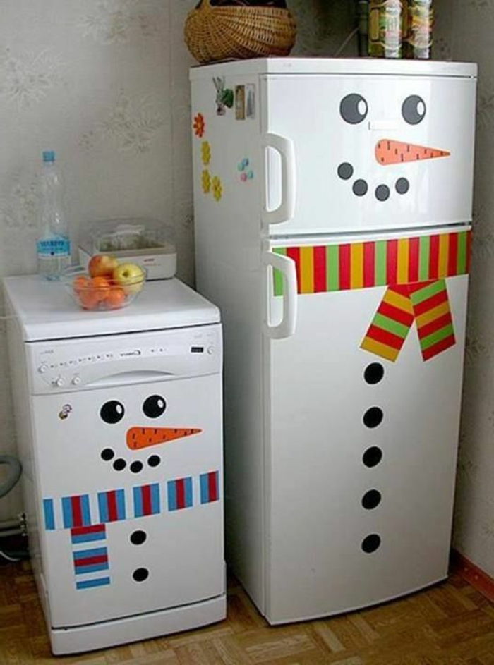 Samotná-Drotár-zimné dekorácie chladničky s umývať snehuliaci-originálne tvorivé myšlienka