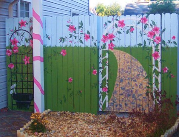 hemlagad trädgård dekoration staket - kreativ idé