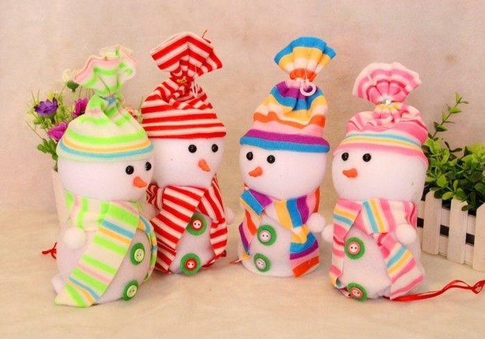 caseiros presentes-de-natal-bonita-pequena bonecos de neve