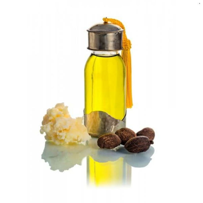 Produkter for håndkrem: essensiell olje, shea smør og shea nøtter