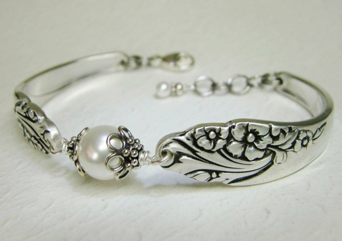 sølv smykker-making selv-armbånd-med-glass perler-som-aksent