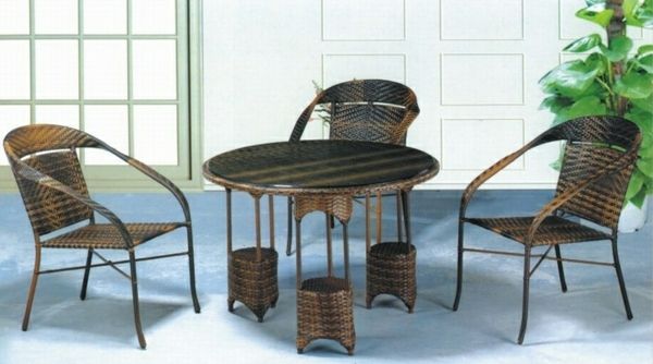 Jednoduchý dizajn-ratan-in-jedálenský okrúhly stôl