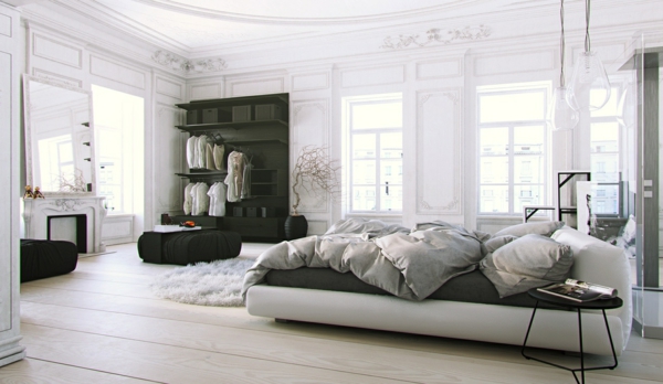 İskandinav yatak-aristokrat bir görünüm açık gardırop