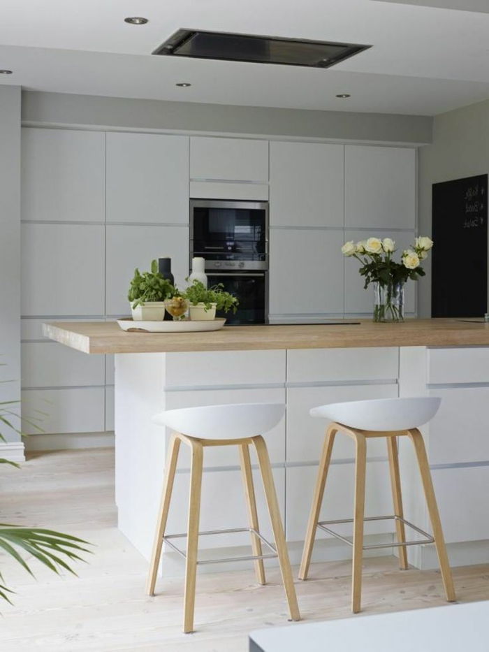 scandinav și scaun alb bucătărie minimalist
