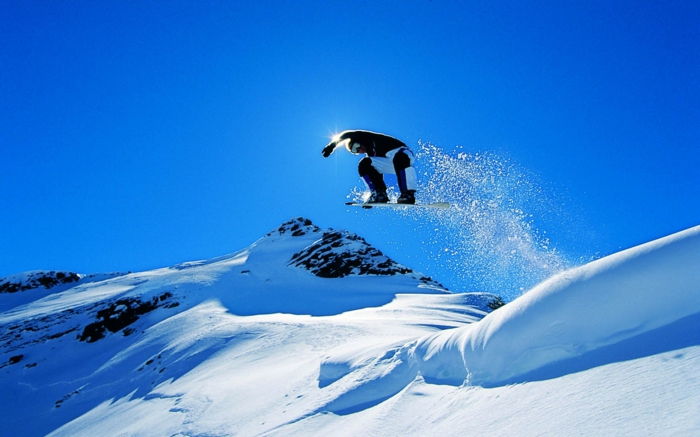 snowboard-tapety, krásnej, blue-sky
