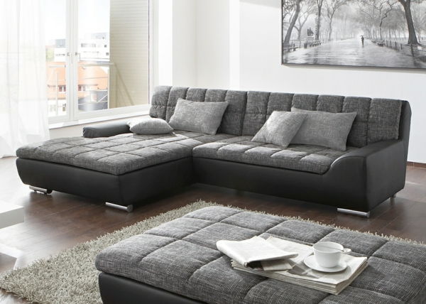 sofa-grå med-sove-funksjon-med-flott-design-in