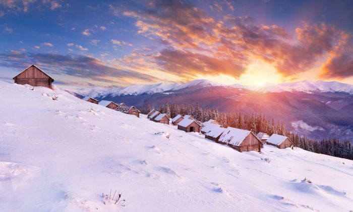 saulėlydis-sniego Heights