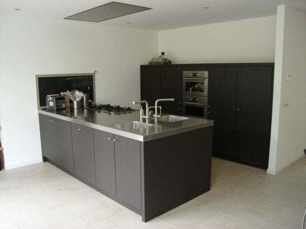 moderni virtuvės kriauklė - taupe spalva - juoda spalva