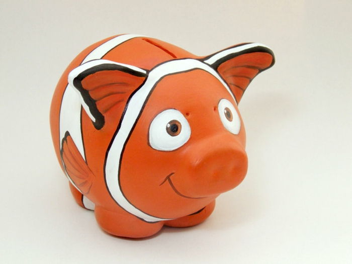 Piggy-vopsea-portocaliu-model cu urechi-