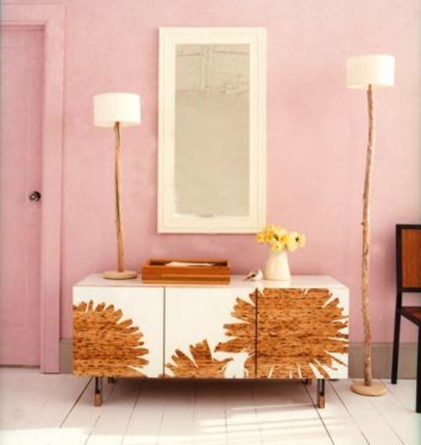 zrkadlo-to-make-up-ružové steny farba, Nástenné zrkadlo