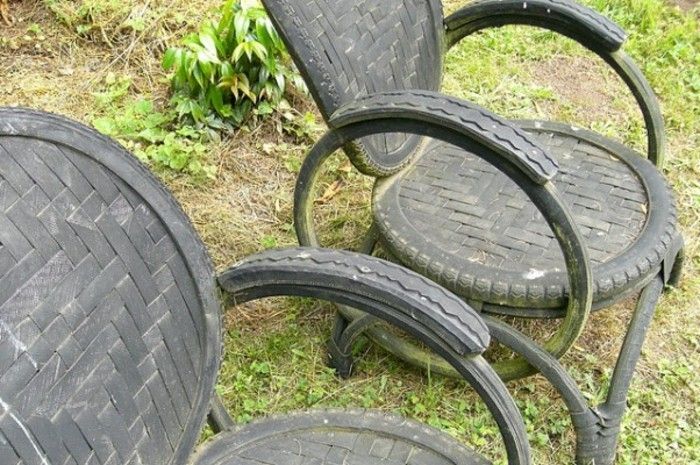 sandalyeler-için bahçe kullanılan lastik geri dönüşüm