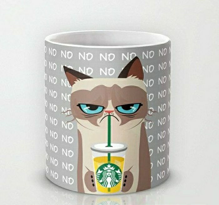 Design Funny starbucks-cup morocănos Cat desen