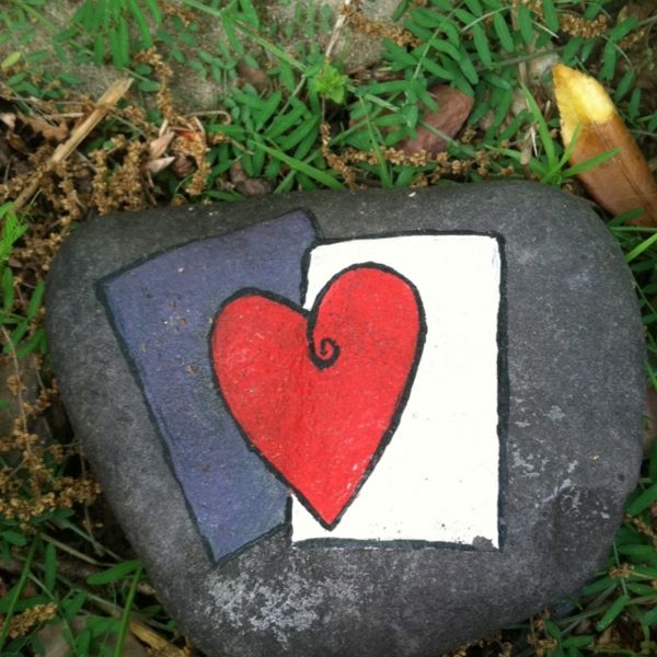 stone-záhradné dekorácie, dekorácie nápad-Heart-karty
