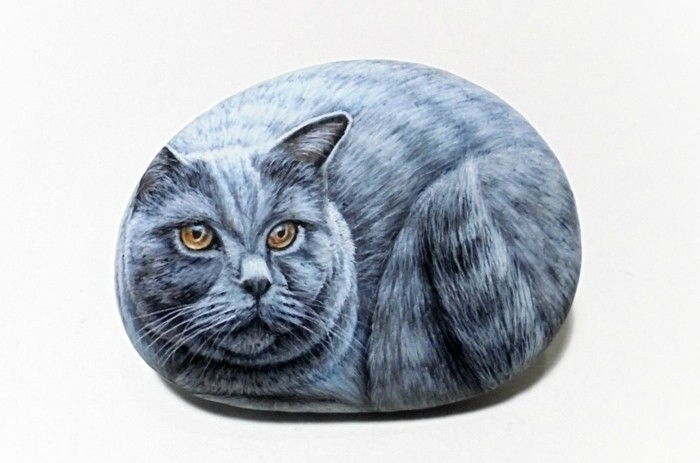 pedra-paint-on-a-pedra pintada-cat
