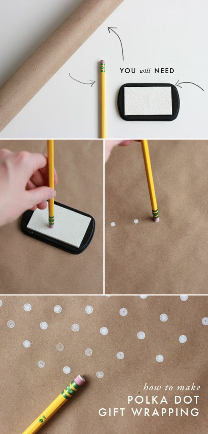 Lag ditt eget stempel ut av blyant, innpakningspapir